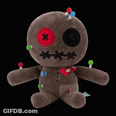 Voodoo Doll With Pins In Eyes GIF