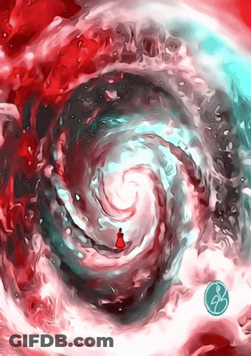 Vortex Of Red Green And White GIF