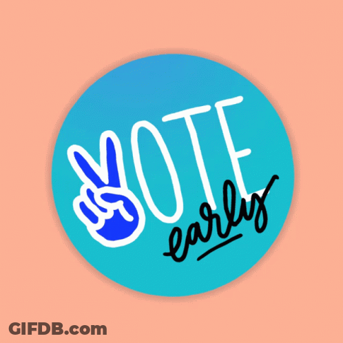 Vote Early Peace Sign Sticker GIF