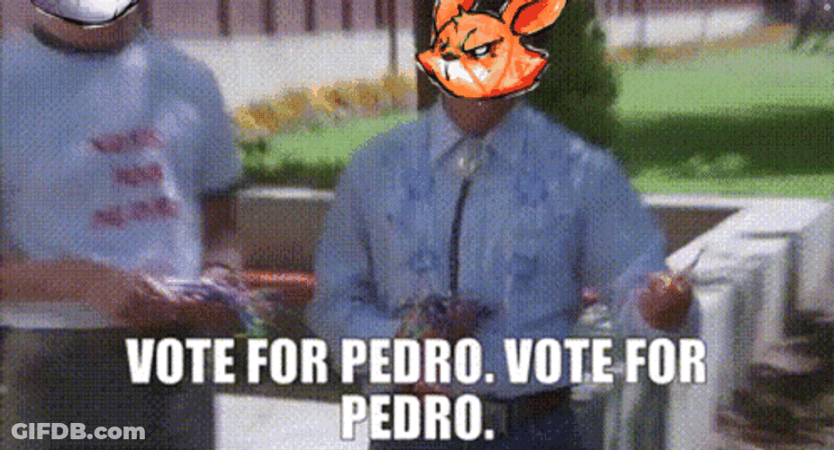 Vote For Pedro Campaigning Face Swap GIF