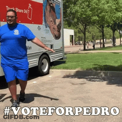 Vote For Pedro Chubby Guy Dancing GIF