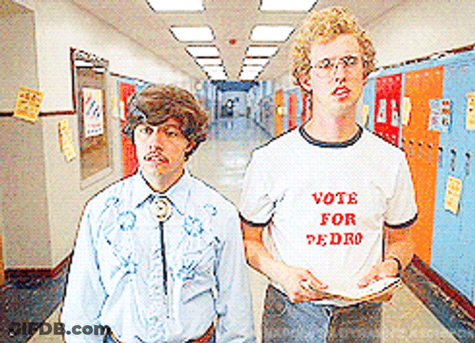 Vote For Pedro Placing Posters Napoleon Dynamite GIF