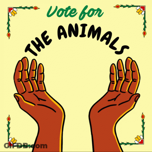 Vote For The Earth Poster With Hands Holding Earth GIF