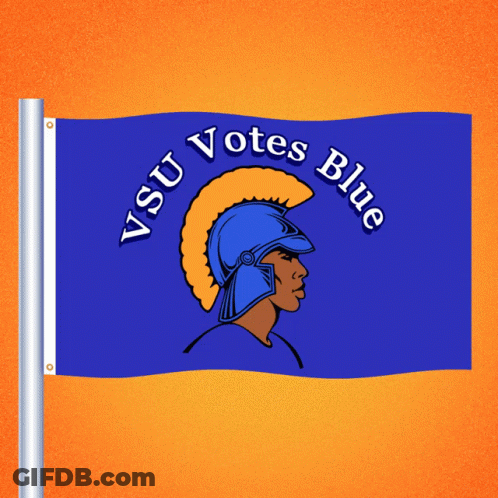 VSU Votes Blue Flag With Spartan GIF