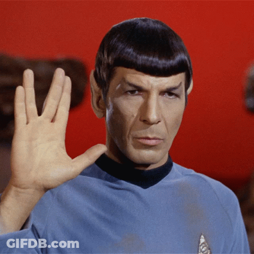 Vulcan Salute Spock GIF