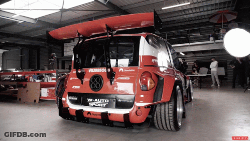 W-Auto Sport Car Parked In Warehouse GIF