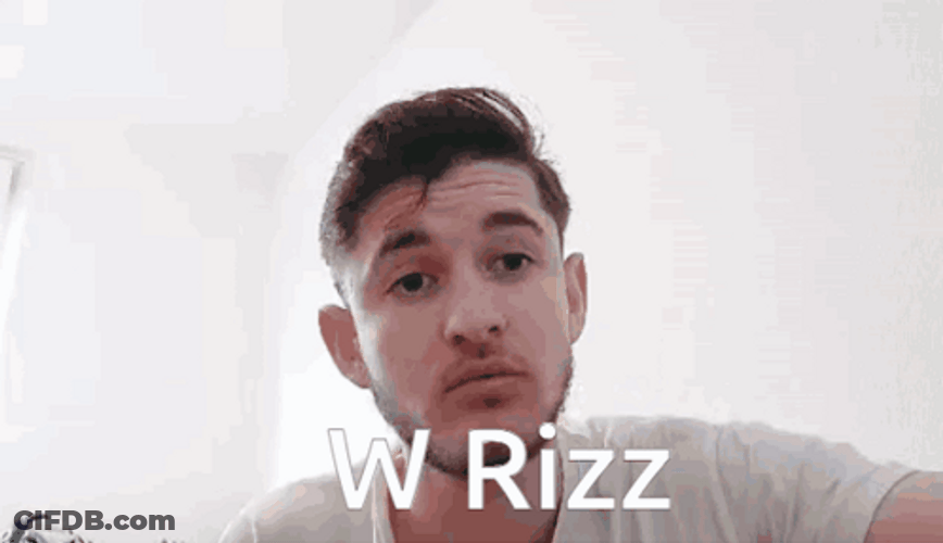 W Rizz Good Boy Chad Mugging On Camera GIF
