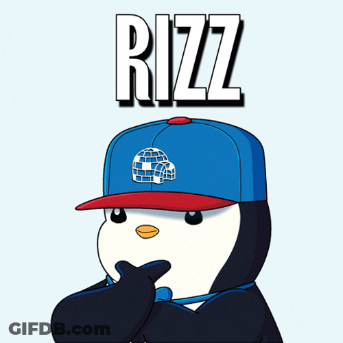 W Rizz Pudgy Penguin Winks GIF