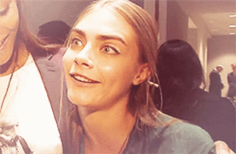 Wacky Cara Delevingne Double Chin GIF