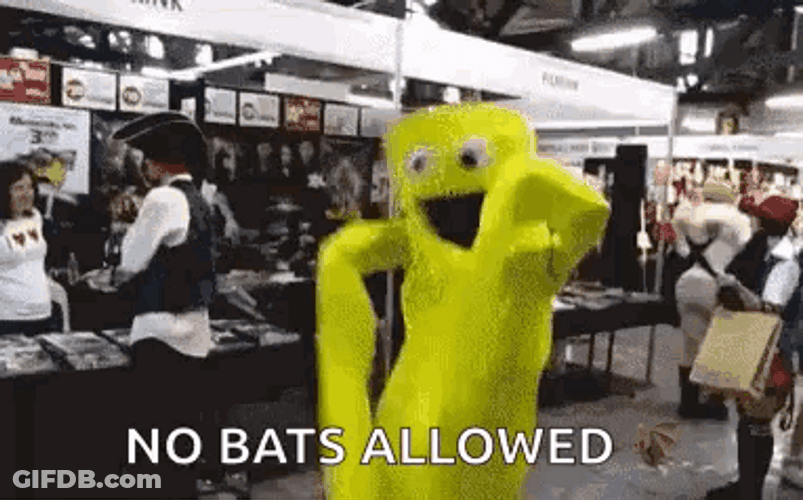 Wacky Waving Inflatable Tube Man No Bats Allowed GIF