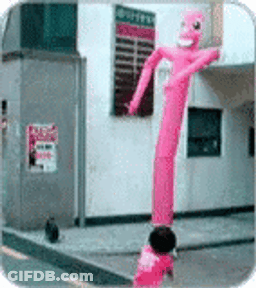 Wacky Waving Inflatable Tube Man Pink Kid GIF