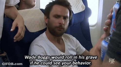 Wade Boggs Would Roll In His Grave If He Could See Your Behavior While Sitting On An Airplane GIF