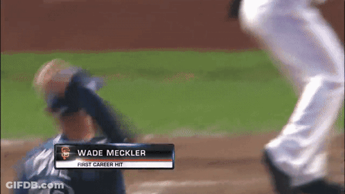 Wade Meckler First Career Hit On Screen GIF