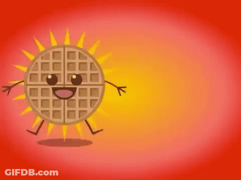 Waffle And Waffle Bar With Arms And Legs GIF