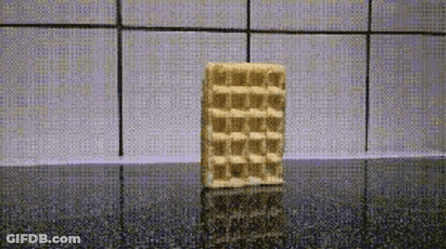 Waffle Bread Falling Over Massive Explosion GIF