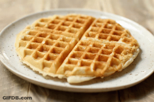 Waffle Cut In Half On Plate GIF