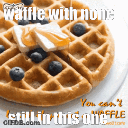 Waffle With Blueberries And Syrup GIF