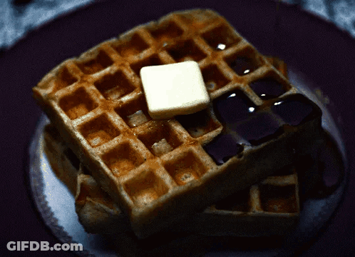 Waffle With Butter And Syrup GIF