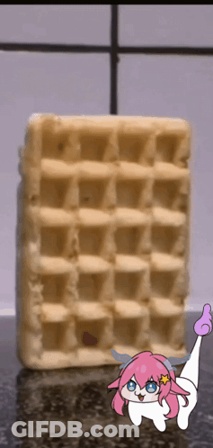 Waffle With Cartoon Character GIF