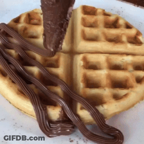 Waffle With Chocolate Sauce GIF