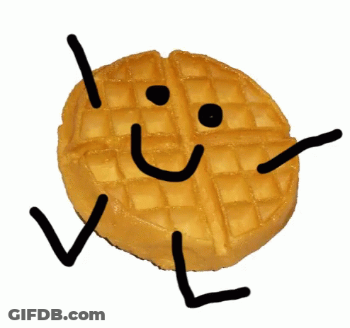 Waffle With Face And Limbs GIF