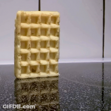 Waffle With Hole On Stove GIF