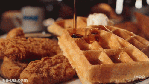 Waffle With Syrup Poured And IHOP GIF