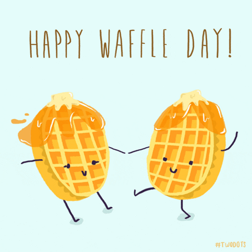Waffles With Honey And Butter Holding Hands GIF