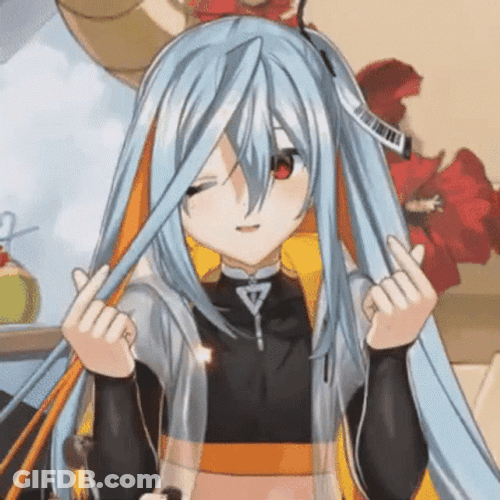 Waifu Finger Hearts GIF