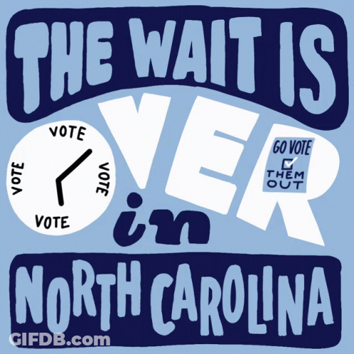 Wait Over North Carolina With Clock GIF