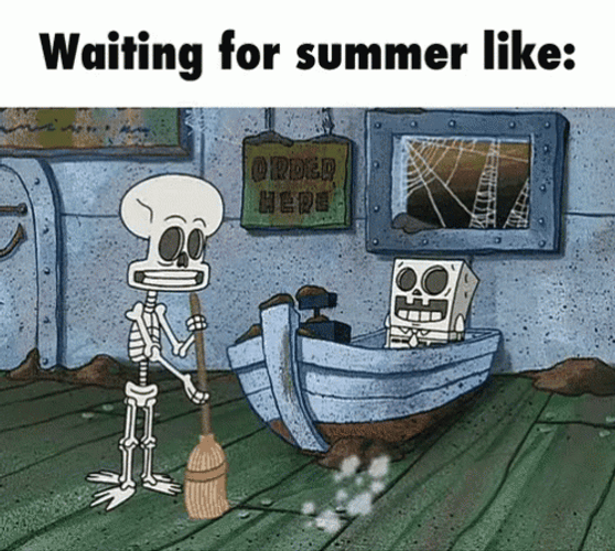 Waiting For Summer Skeleton GIF