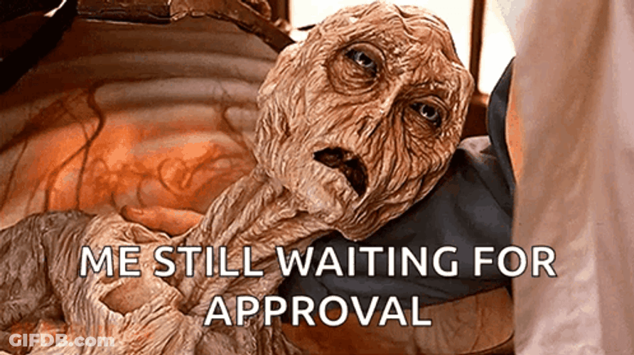 Waiting Meme Dehydrated Alien GIF