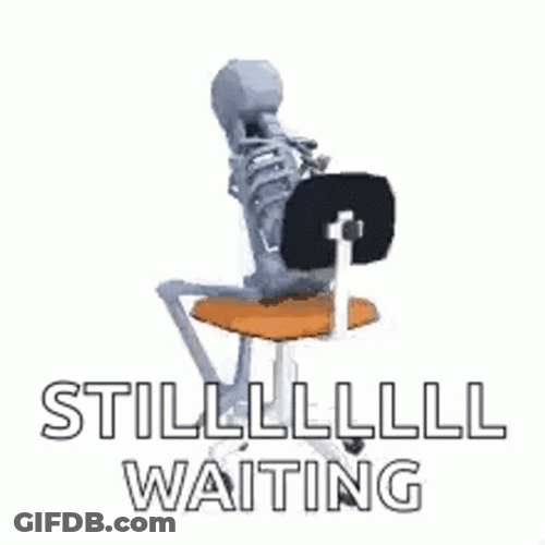 Waiting Patiently Sitting Skeleton GIF