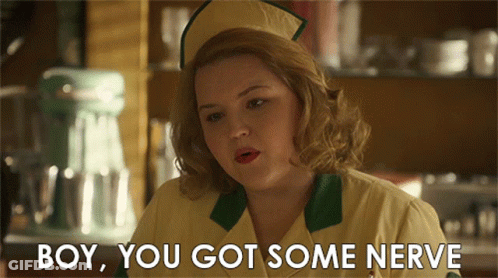 Waitress Telling Boy You Got Nerve GIF