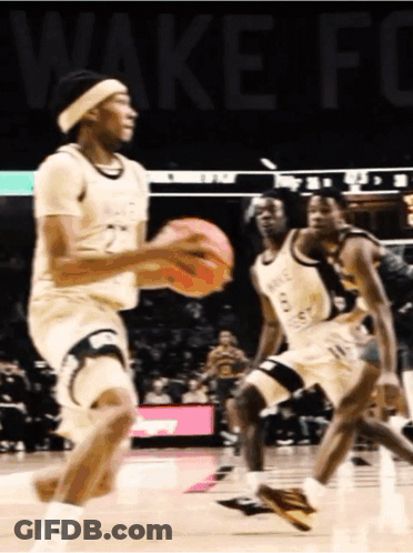 Wake Forest Basketball Player Dribbling GIF