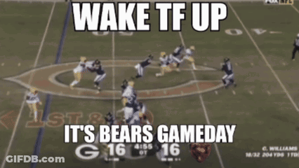 Wake Tf Up It 'S Bears Gameday Is Displayed On A Football Field GIF