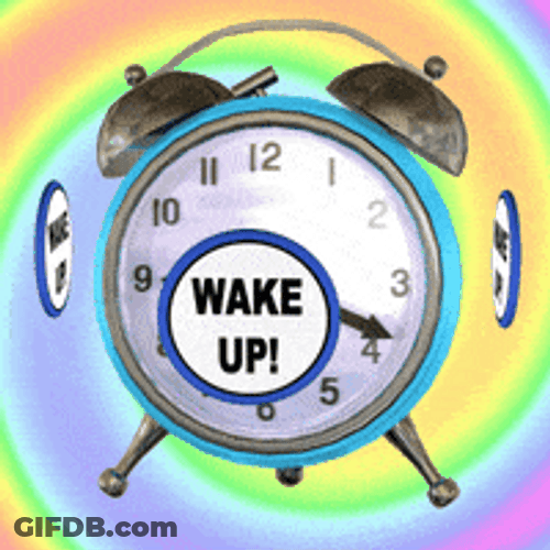 Wake Up Rotating Clock GIF