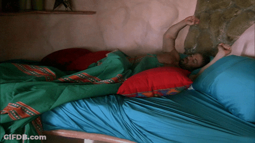 Waking Up Stretching Man GIF