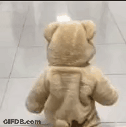 Walk Away Cute Baby In Bear Costume GIF