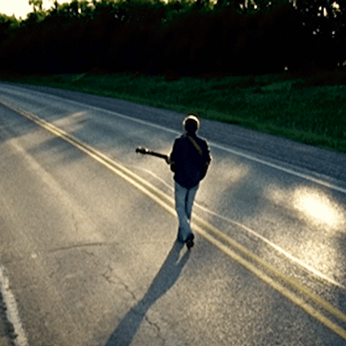 Walk Away Man And His Guitar Alone On The Road GIF