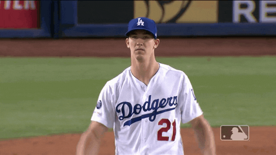 Walker Buehler Hands Up GIF
