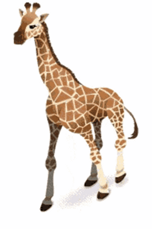Walking Animated Giraffe GIF
