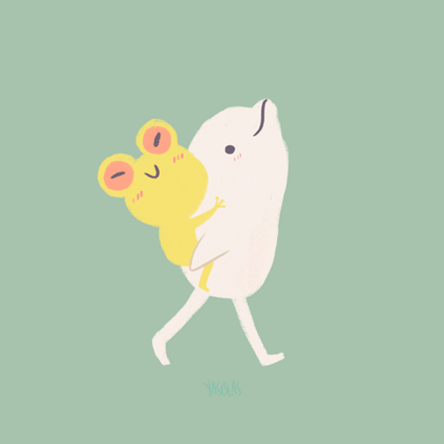 Walking Beluga Carrying A Frog GIF