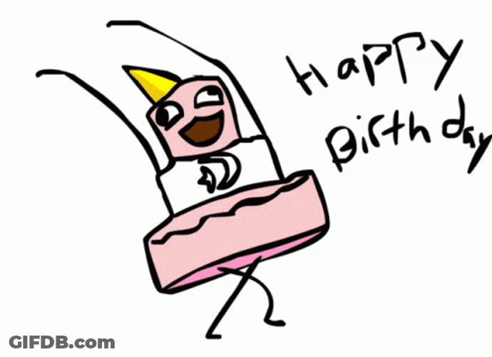 Walking Cake Greeting For Birth GIF