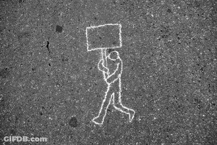 Walking Chalk Man GIF