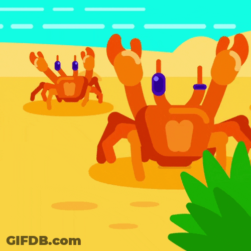 Walking Crab Rave Animation GIF