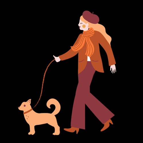 Walking Dog Cartoon Animated GIF