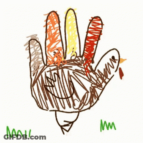 Walking Drawing Turkey Animated Thanksgiving GIF
