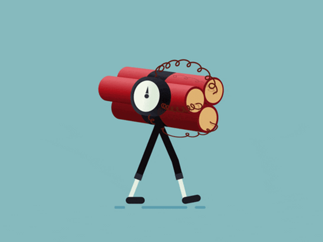 Walking Dynamite Timer Animation GIF