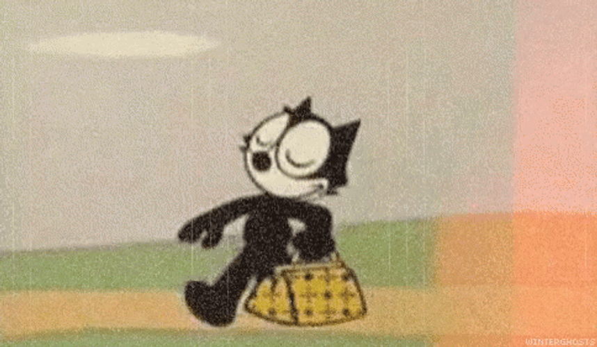 Walking Felix The Cat GIF